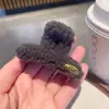 Outono e Inverno Novo Lã de Cordeiro Imitação Pequeno Grampo de Cabelo Estilo Coreano Pequena Etiqueta Dourada Grampo de Cabelo da Moda Acessório de Cabelo Venda por Atacado