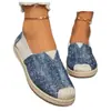 Zapatos Casuales de Verano para Mujer, Estilo Nuevo, Patchwork de Mezclilla, Suela Plana, Suelas Suaves y Cómodos, Slip-On