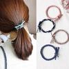 Combinação de cores japonesa e coreana elástico trançado faixa de cabelo capa de couro grossa corda de cabelo coreana corda de cabelo adorno de cabelo acessórios de cabelo elástico de cabelo