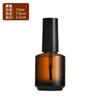 Botella de vidrio para esmalte de uñas de 15 ml, negra, esmalte de uñas oscuro, botella de plástico, redonda transparente con pincel, botella de vidrio para esmalte de uñas