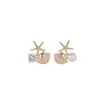 Brincos de Tarraxa Estrela do Mar e Concha de Luxo Leve para Mulheres Assimetricos Simples Personalidade Moda Exquisitos Doces Frescos Joias de Orelha Atacado