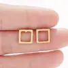Pendientes Cuadrados Europeos y Americanos de Acero Inoxidable Transfronterizos Que No Se Desvanecen, Joyería Unisex de Alta Gama, Joyería de Pendientes de Acero de Titanio