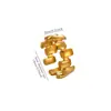 Moda Europeia e Americana estilo ins anel simples de aço titânio banhado a ouro 18K anel geométrico irregular de aço inoxidável sensação de linha