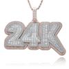 Collar de Hombre Europeo y Americano con Letras de Hip-Hop Personalizado Transfronterizo Monograma 24K t Zirconia Cúbica DIY Colgante Empalmado de Letras