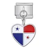 Colgante de Bandera en Forma de Corazón Pulsera Módulo Italiano Gancho Único Empalme Elástico DIY Cadena de Correa de Reloj de Acero Inoxidable