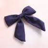 Horquilla para el pelo de bebé con lazo de cola de milano de algodón flameado estilo europeo y americano, color liso, con forma de pinza para niña, bonita diadema