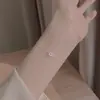 Pulseira Exquisita de Encaixe Estilo Coreano para Mulheres, Pulseira de Anel Duplo com Zircônia de Luxo Leve de Nicho de Alta Qualidade como Presente para Namorada