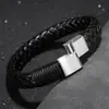 Pulsera trenzada de cuerda de cuero para joyería original, joyería de acero de titanio, pulsera de acero inoxidable para hombre, pulsera de piel de vaca europea y americana, venta al por mayor