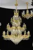Lustre de cristal para salão de casamento de luxo, luminária de iluminação grande de luxo em camadas para salão de banquetes de hotel, iluminação de cristal para casamento para o palco em T