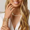 Amazon transfronterizo nueva personalidad simple semicírculo versión ancha pulsera de torsión dorada diseño temperamento banquete accesorios de regalo
