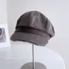 Gorra octogonal de moda vintage con visera cepillada para mujer, elegante y versátil para otoño, hace que la cara se vea más pequeña, gorra de repartidor con estilo