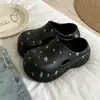 Zapatos de Malla para Mujer Estilo Coreano, Cómodos Zuecos de Verano con Suela Gruesa en Colores de Bloque y Estrella, Zapatos de Chef