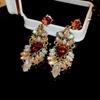 Pendientes de plata con borlas de perlas y mariposas con diamantes, elegantes y antiguos, ligeros, de lujo y estilo retro, al por mayor.