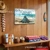 Pintura creativa en lata playa costa playa tienda de comestibles piscina pintura decorativa estilo océano tortuga marina arte de pared de lata