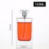 Frasco de perfume cuadrado de vidrio con atomizador y cierre de bayoneta, de 30 ml, 50 ml y 100 ml.