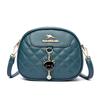 Bolsa Simples Romboidal Feminina 2024 Novo Estilo Coreano Fashionável Versátil Bolsa de Ombro Grande Capacidade Couro Macio Transversal Pequena Bolsa Redonda