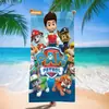 Toalla de Playa de Dibujos Animados Equipo Wang Wang Toalla de Baño de Secado Rápido para Niños Toalla de Microfibra Clase A Toalla de Comercio Exterior Artículos de Playa