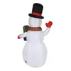 Muñeco de Nieve Inflable de 2.4m Modelo Navideño Inflable Muñeco de Nieve Inflable Iluminado Giratorio RGB