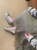 Bailarinas de Punto Estilo Coreano con Lazo en la Cara para Mujer, Planas, de Punta Cuadrada, Zapatos Individuales Versátiles, Slip-on, Suaves, Cómodos, Zapatos Individuales