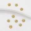 Suporte de flores oco de 6 mm com retenção de cor ouro 18K, espaçador de pétalas, tampa de flores, material para suporte de contas feito à mão faça você mesmo, acessórios