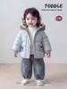 Chamarra acolchada con relleno de algodón para bebés niñas, ropa de invierno, abrigo con capucha ribeteado de encaje para niña pequeña, suéter tejido, pantalones de algodón, conjunto de ropa para niñas