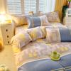Juego de Cama de Cuatro Piezas Cepillado Clase A, Juego de Tres Piezas para Dormitorio de Estudiante Individual de Invierno, Funda de Edredón Estilo Ins, Ropa de Cama de Dibujos Animados