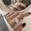 Anillo Liso Vintage de Alta Resistencia, Anillo Sencillo para Mujer, Plata de Ley S925, No se Desvanece, Diseño de Nicho, Lujo Ligero, Joyería de Alta Gama