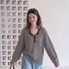 Blusa tipo camiseta de manga larga a rayas de seda helada lyocell, casual y relajada, para mujer, adecuada para primavera y verano, top holgado con protección solar