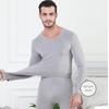 Outono e Inverno Roupas Novas de Outono e Calças Compridas para Homens, Conjunto de Íntimos Térmicos Finos Tamanho Grande para Casal, Suéter de Algodão de Gola Redonda para Mulheres, Inverno