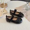 Sapatos Doces de Princesa para Meninas 3-6 Anos Mary Jane de Couro Novos de Outono com Laço Sapatinhos Infantis de Solado Macio para Performance