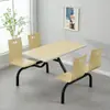 Mesas y Sillas de Comedor para Hotel, Mesas para Restaurante de Comida Rápida, Mesas y Sillas de Acero Inoxidable para Tienda de Té de Leche, Juegos de Mesa de Comedor Integrados para Personal de Comedor para Uso Comercial
