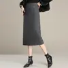 Falda de Mujer Invierno 2025 Nueva Moda Falda Bodycon de Lana de Alta Gama Adelgazante Falda Bodycon Recta de Lentejuelas