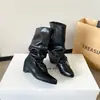 Em Estoque, Envio Imediato! Botas Longas Retrô com Bico Fino, Cadarço, Franzido, Salto Escondido e Caimento Solto, Botas de Moda Versáteis Emagrecedoras para Mulheres