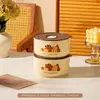 Tazón de Cerámica de Grado Alimenticio con Tapa, Juego de Tres Piezas, Lonchera para Microondas, Caja para Frutas, Tazón para Fideos Instantáneos, Caja de Regalo, Regalo Souvenir