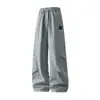 Calça Parachute Jianheng outono e inverno plus size, lisa, plissada, com fecho de velcro, roupa de trabalho para exterior, perna reta, corte largo, calça esportiva tri-proof