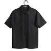 En stock Right Sighting Camisa JK Básica Versátil Holgada Recta Primavera y Verano Manga Corta Larga Original Color Sólido Blanco Crema Camisa