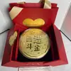Moneda de Oro Shuibei Personalizada Regalo del Día del Padre Moneda de Oro Puro 999 Barra de Oro de 50mg Adorno Regalo de Aniversario Cumpleaños