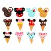 Accesorios de Resina de Helado, Conos de Mickey y Minnie, Materiales para Funda de Teléfono con Pegamento de Crema, Mini Crocs