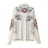 Ropa de Mujer Transfronteriza Estilo Europeo y Americano Camisa Bordada de Manga Larga + Pantalones Bordados Traje de Estilo Perezoso de Principios de Otoño para Mujer Venta al por Mayor