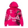 Modelo Nuevo 2026 en Stock Venta Caliente en Amazon Original Sp5Der Sudadera de Peso Pesado 450g con Telaraña para Hombre con Forro de Felpa