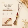 Método Antiguo Oro de Arena Fu Lu Calabaza Cordón para Teléfono Móvil Cadena Corta para Teléfono Móvil Colgante Llavero Seguro Unisex Colgante