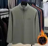 Sudadera de Terciopelo para Hombre de Doble Cara, Pulóver Casual de Invierno con Media Cremallera, Camiseta con Cuello Alto, Chaqueta Engrosada para Hombre