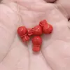 Suministrado directamente por el fabricante: Accesorios de Cinabrio de Bajo Contenido, Bolsa de Dinero de Arena Roja con el Carácter de Fortuna, Cuentas Espaciadoras con Agujero Pasante, Accesorios para Pulseras DIY