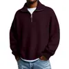Suéter de Punto para Hombre con Media Cremallera de Color Sólido con Mangas Largas - Venta Caliente Otoño e Invierno 2026 - Amazon Europeo y Americano Transfronterizo