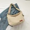 Bolso de Lona de Gran Capacidad para Mujer 2023 Nuevo Casual de Moda Bolso de Hombro Color Sólido Bolso Cruzado para Estudiante