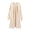 Cardigan Tricotado com Rebites Estilo Casual 2025 Outono e Inverno Nova Moda Versátil Solto Emagrecedor Casaco Suéter de Comprimento Médio