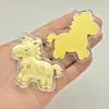 Llavero de Hazte Rico Inmediatamente Zodiaco de Dibujos Animados Llave de Coche Colgante de Pony Dorado Versátil para Pareja Adorno Lindo