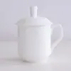 Taza de Té Blanca Creativa al por Mayor Hotel con Tapa Taza Publicidad Reunión Taza de Porcelana Hueso Oficina Taza con Tapa de Cerámica