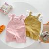 Ropa de verano para niños, estilo coreano, pantalones cortos con tirantes y cara sonriente para bebés, para niños y niñas.