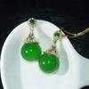 14mm grande ponto natural verde calcedônia pingente pingente de pérola alta colar de pérolas pingente de colar pingente de fábrica outlet